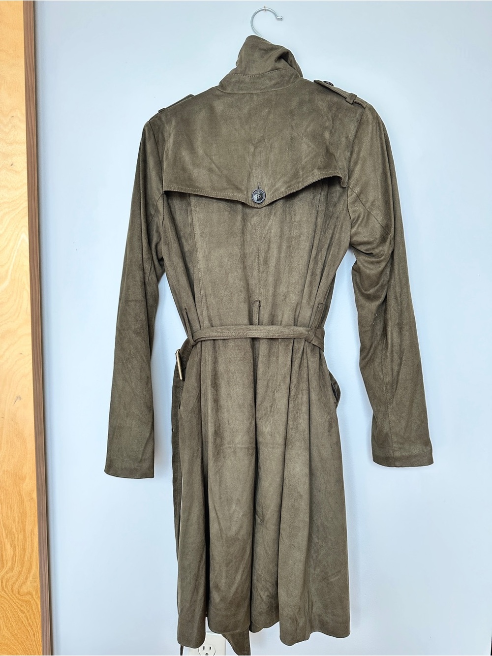 Maison Jules Olive Brown Suede Coat - Picture 2 of 5